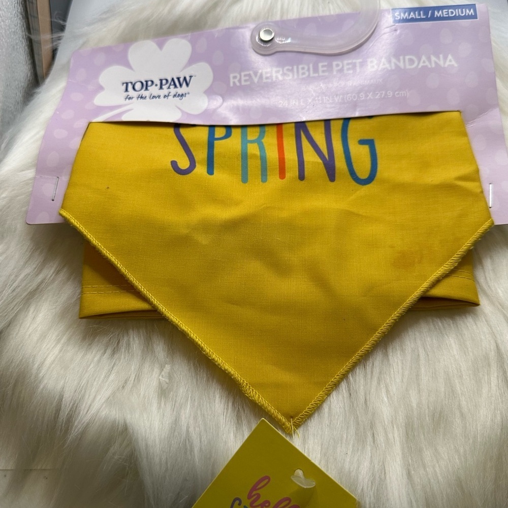 🩷5/$10 Top Paw Yellow Reversible Pet Bandana